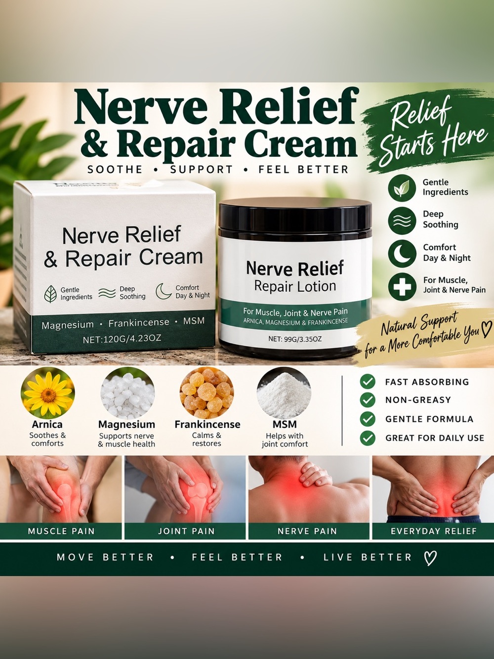 Nerve Relief & Repair Cream — Gentle Relief